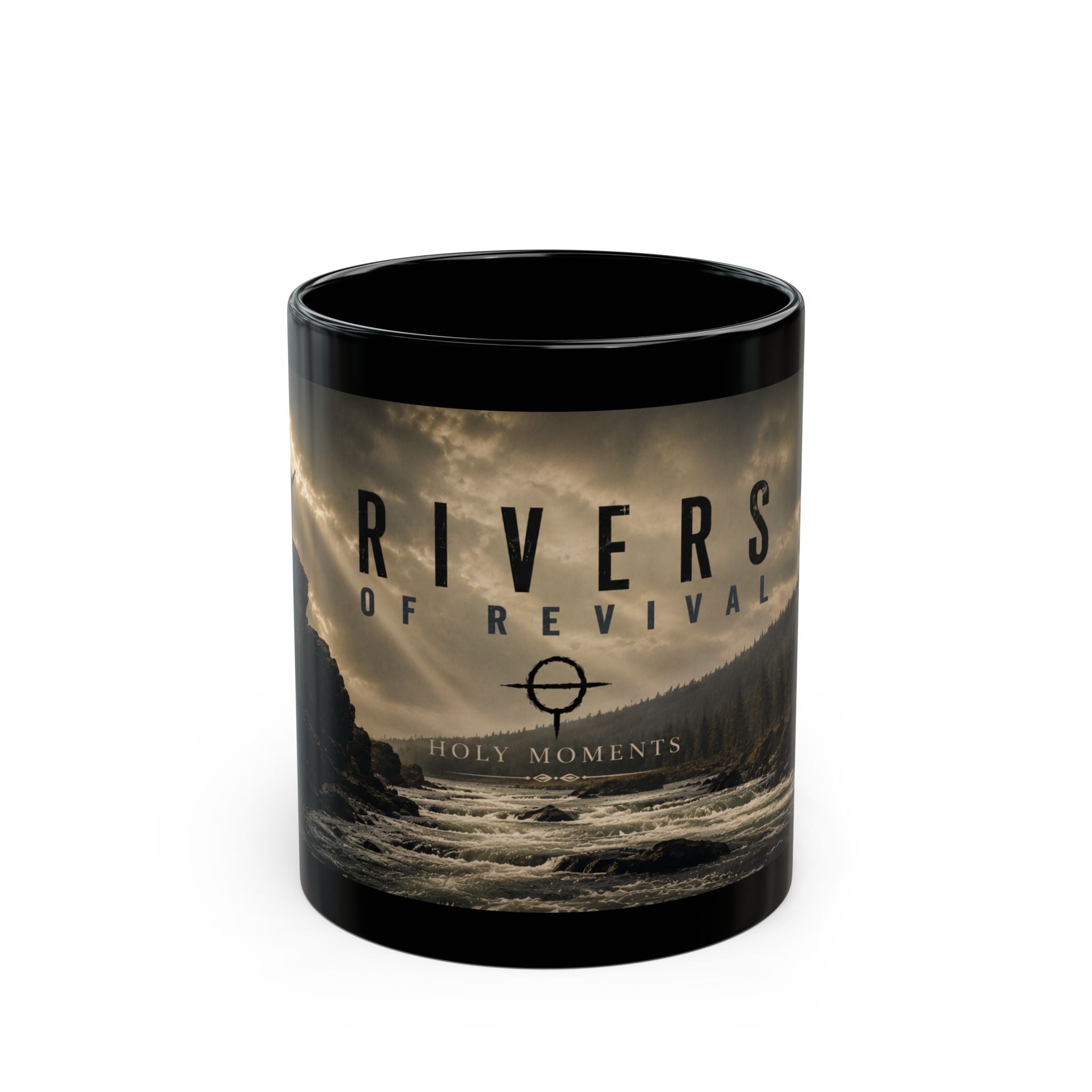 Rivers of Revival™ Black Ceramic Mug (11 oz)