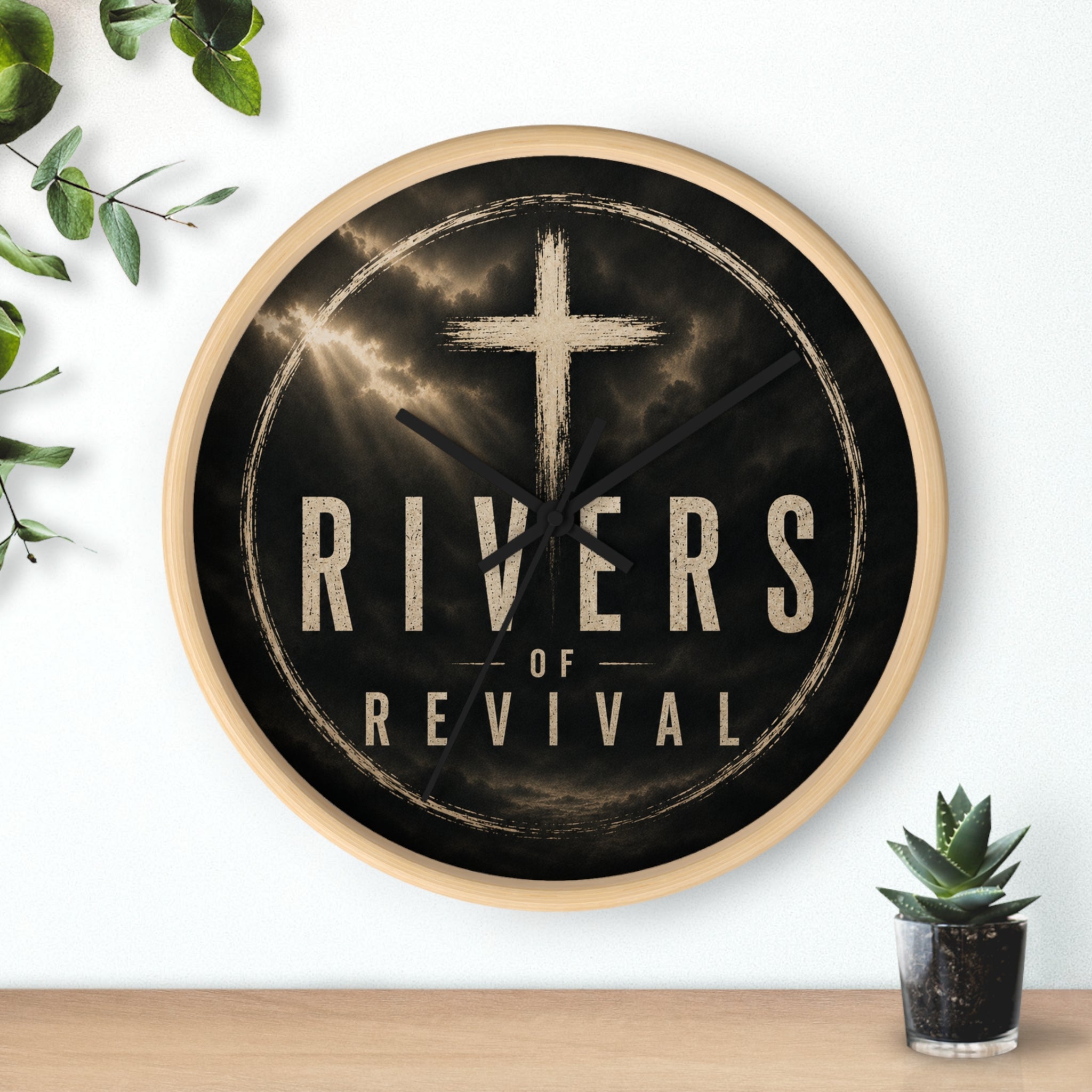 Rivers of Revival Cross Clock | Wall Clock, Christian Faith Decor