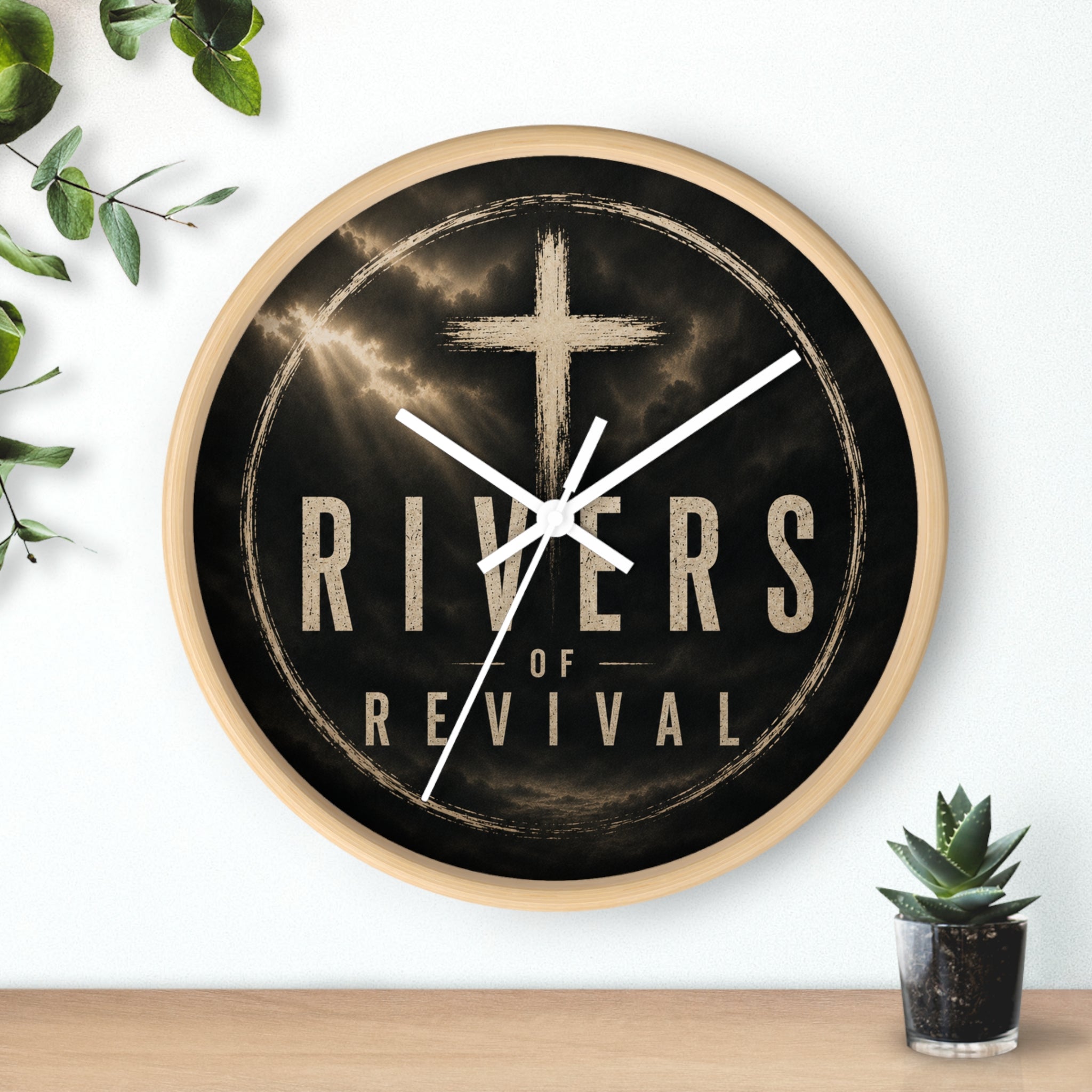 Rivers of Revival Cross Clock | Wall Clock, Christian Faith Decor