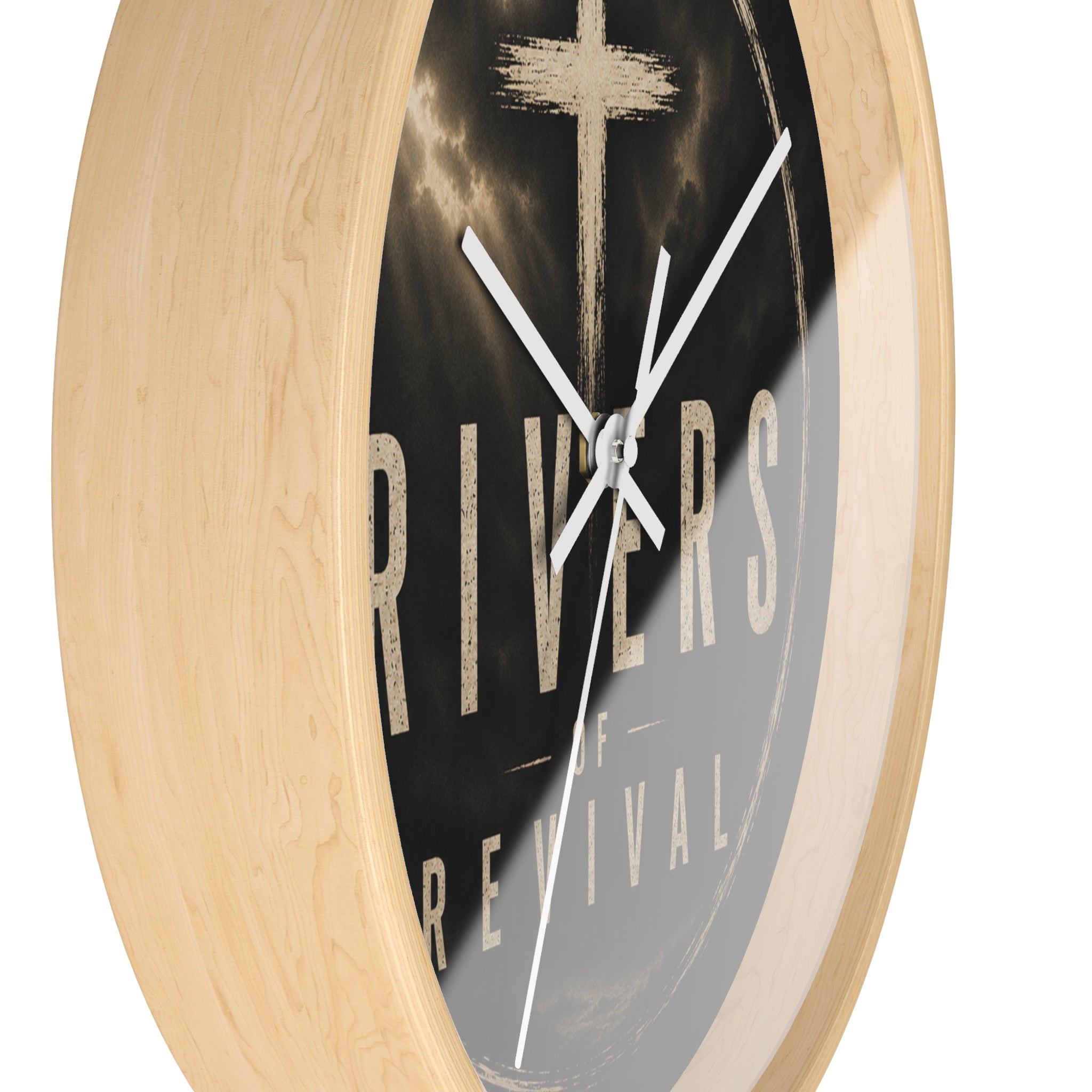 Rivers of Revival Cross Clock | Wall Clock, Christian Faith Decor
