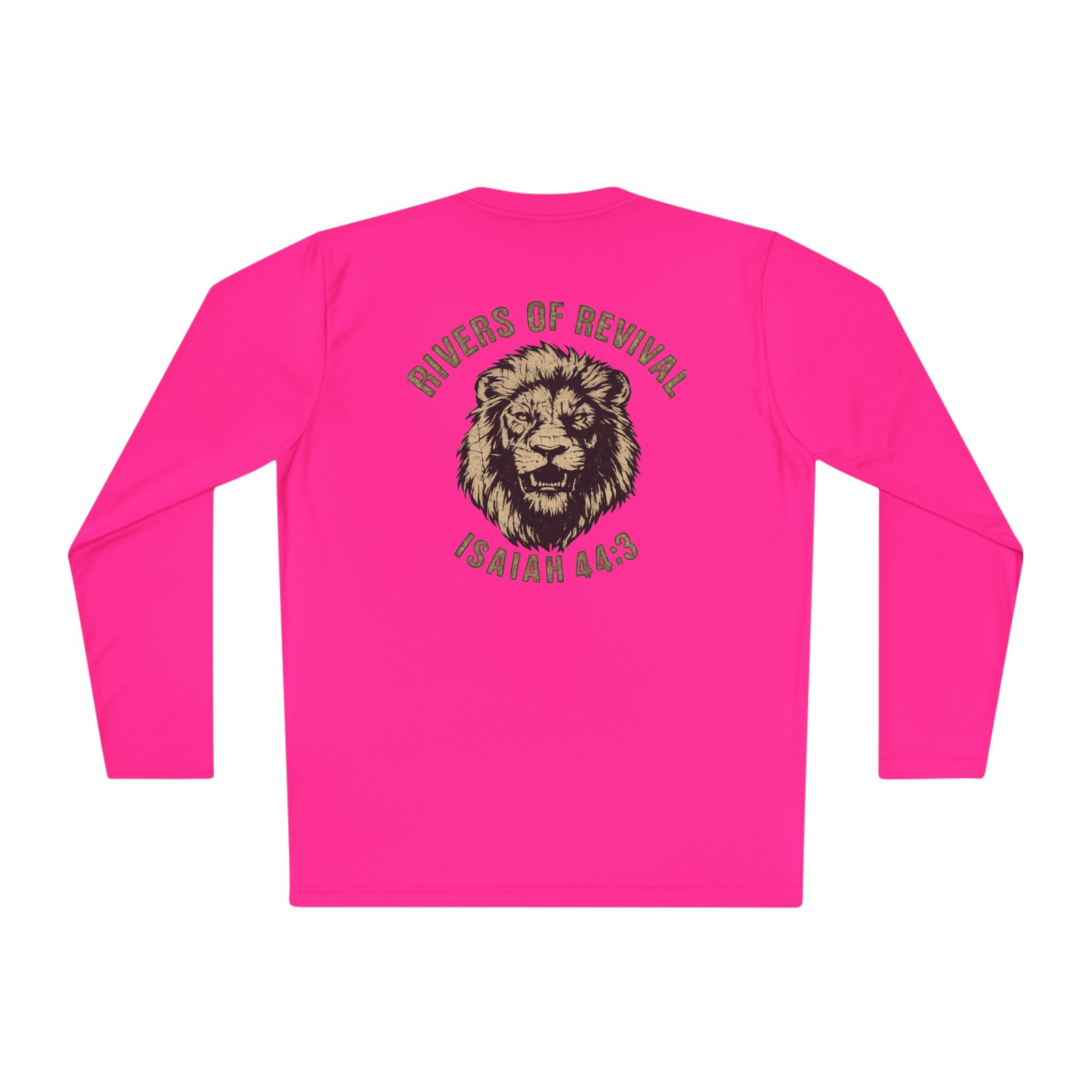 Rivers of Revival Long Sleeve Tee — "ROR" Lion Graphic with Isaiah 44:3
