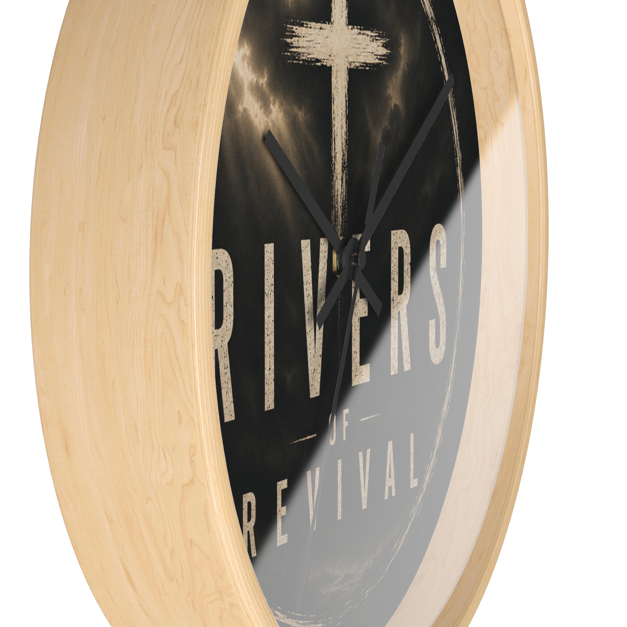 Rivers of Revival Cross Clock | Wall Clock, Christian Faith Decor