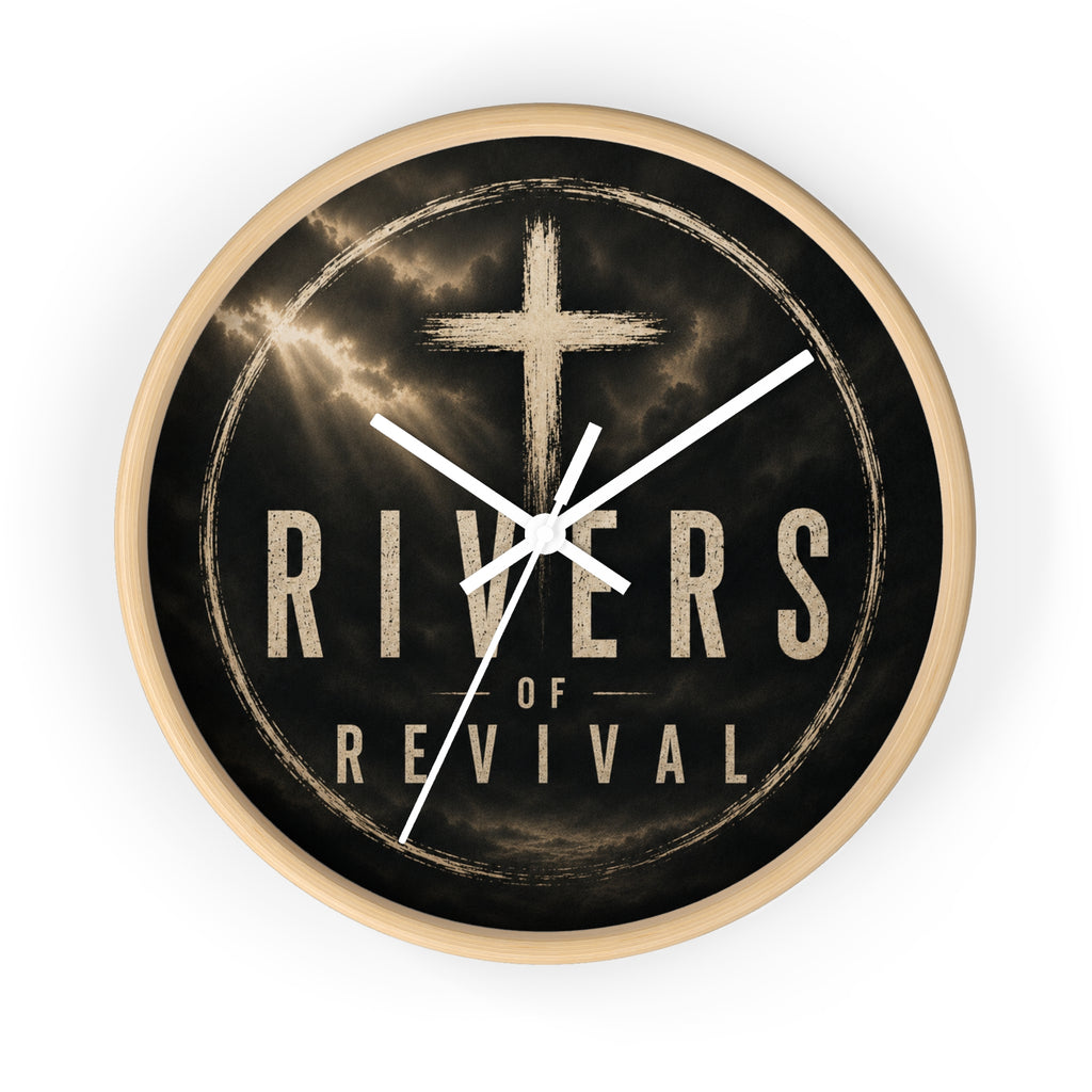 Rivers of Revival Cross Clock | Wall Clock, Christian Faith Decor